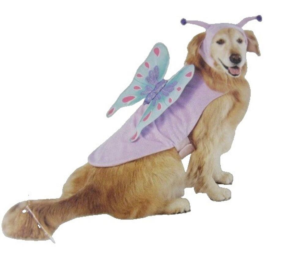 Pet Butterfly Halloween Costume Dog Outfit Vest and Headpiece Size Medium